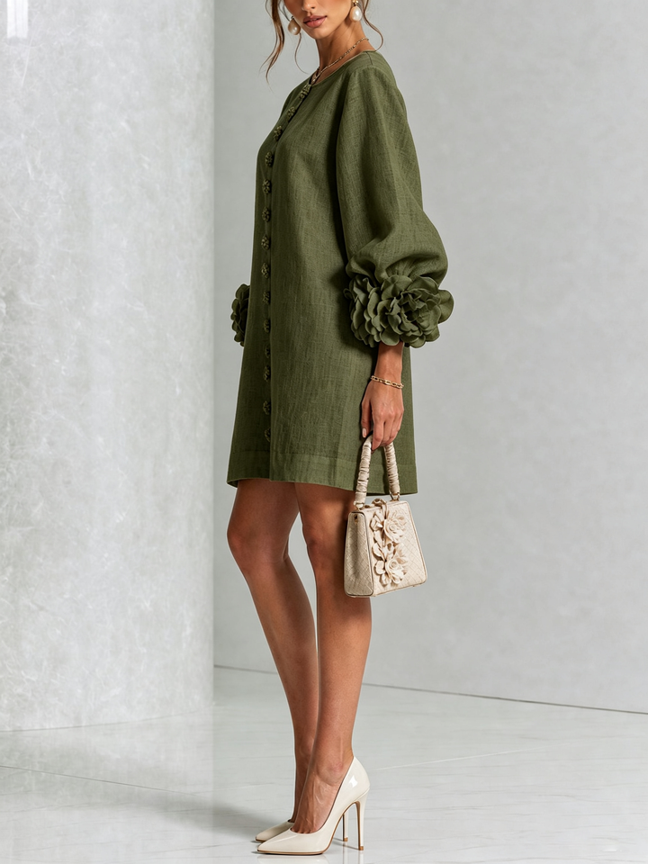 Clara | Elegant Button-Detail Knit Dress