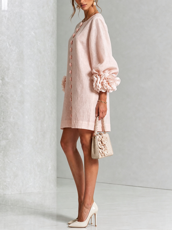 Clara | Elegant Button-Detail Knit Dress