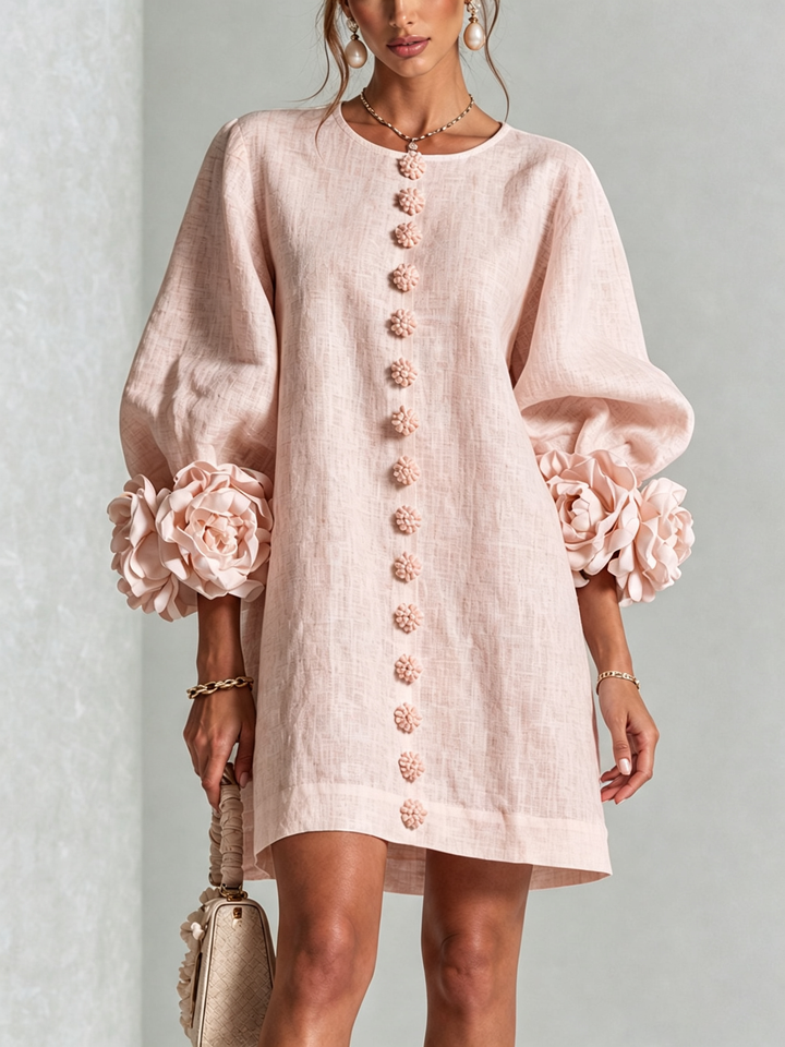 Clara | Elegant Button-Detail Knit Dress
