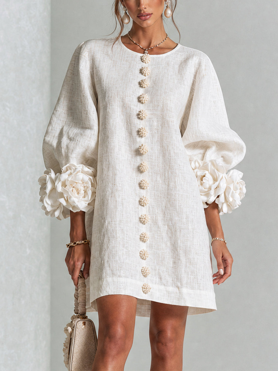Clara | Elegant Button-Detail Knit Dress
