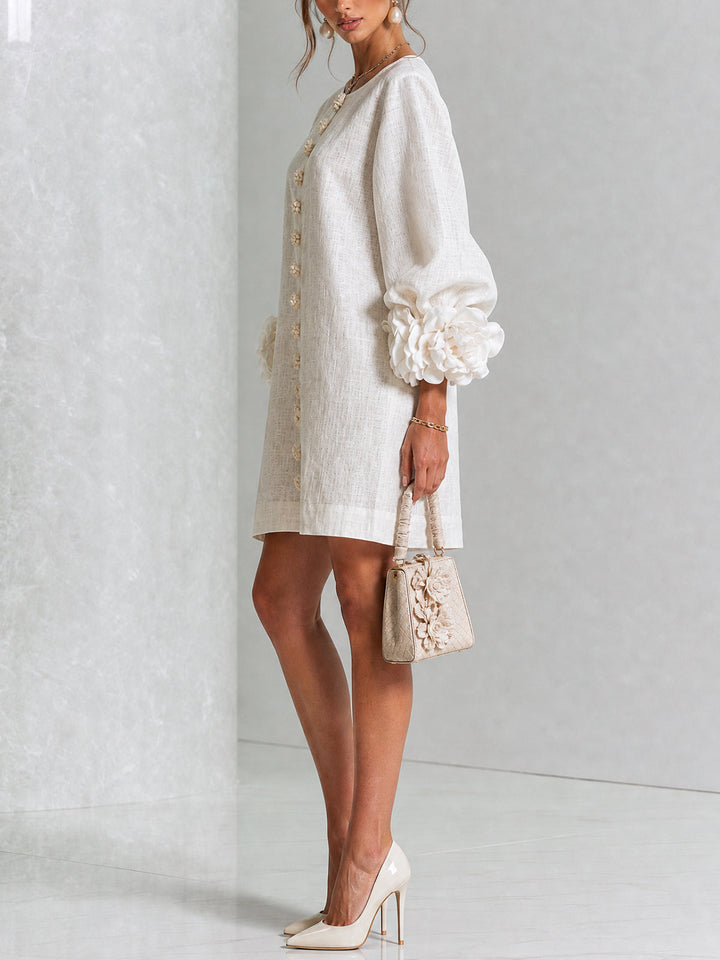Clara | Elegant Button-Detail Knit Dress
