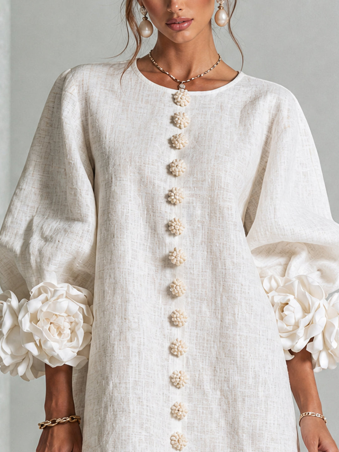 Clara | Elegant Button-Detail Knit Dress