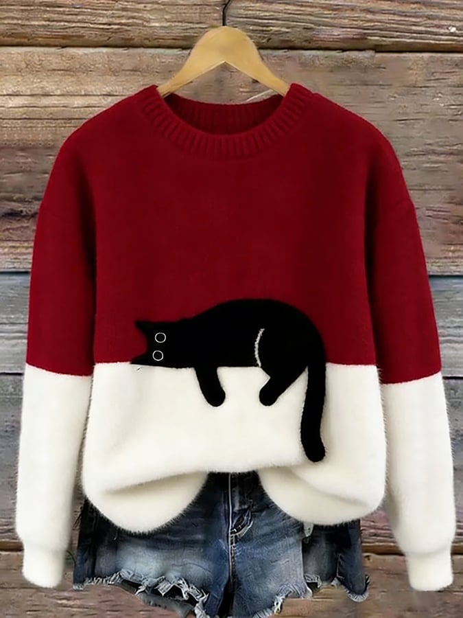 Cleo | Cozy Cat Knit Sweater