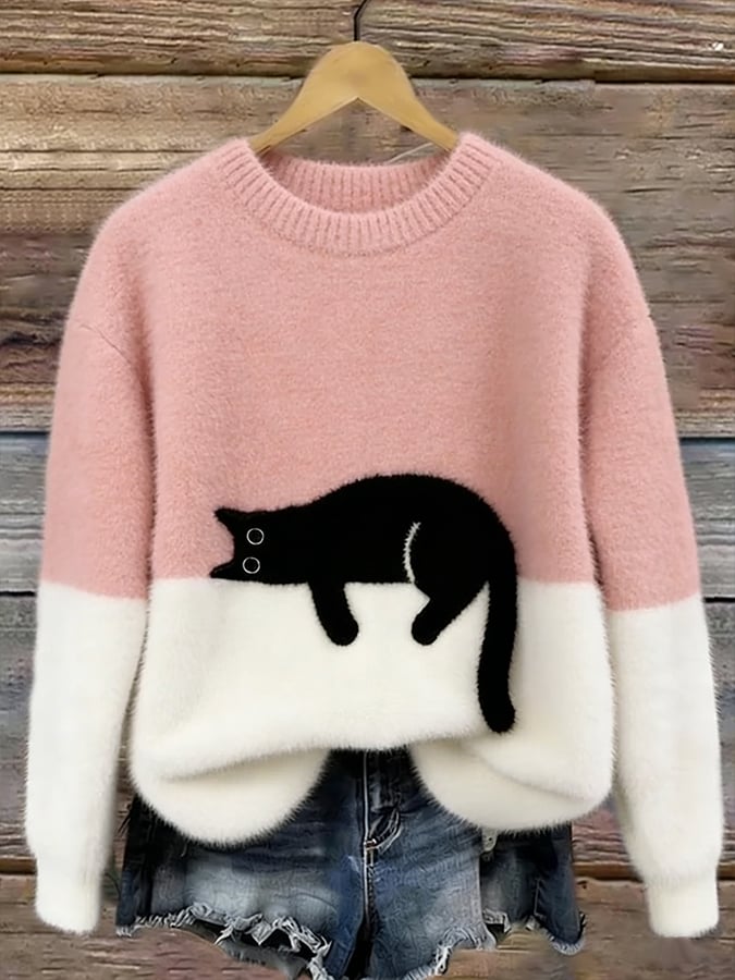 Cleo | Cozy Cat Knit Sweater