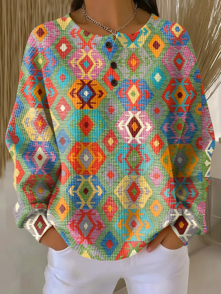 Tilde | Vibrant Checkered Sweater