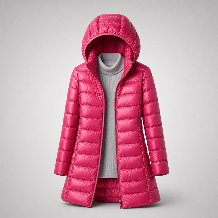 Caroline | Lightweight Hooded Puffer Coat
