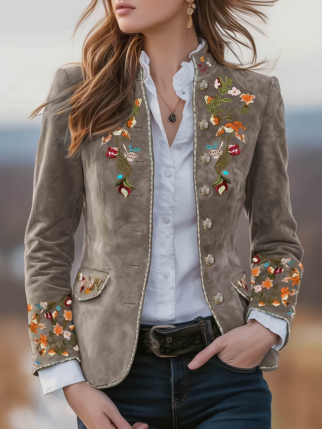 Rosalie | Embroidered Floral Blazer