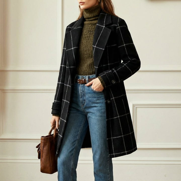 Caroline | Plaid Longline Coat