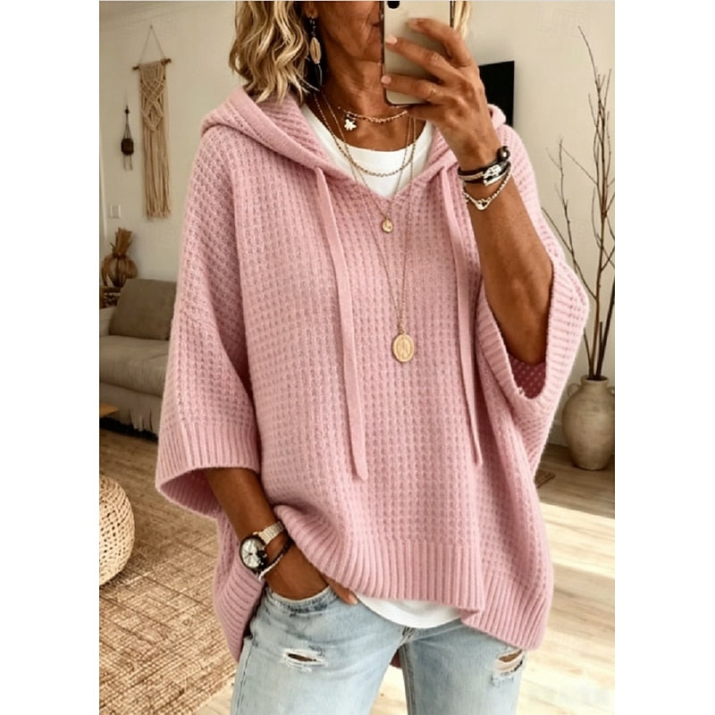 Maya | Relaxed Hooded Knit Top