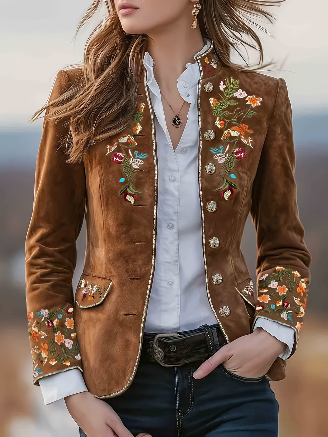 Rosalie | Embroidered Floral Blazer