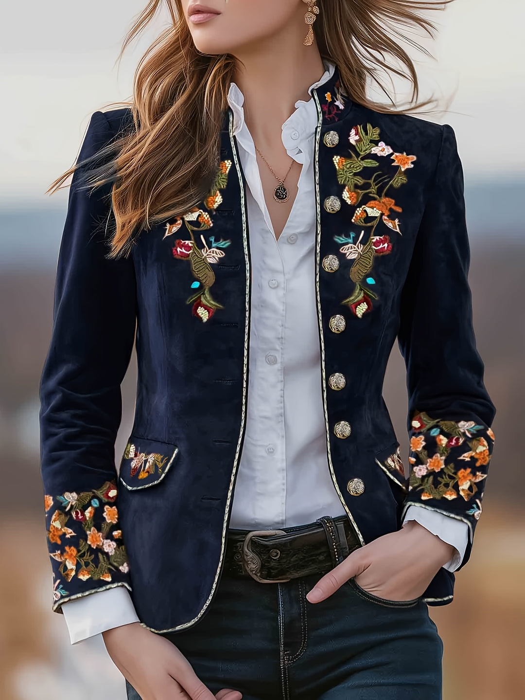 Rosalie | Embroidered Floral Blazer