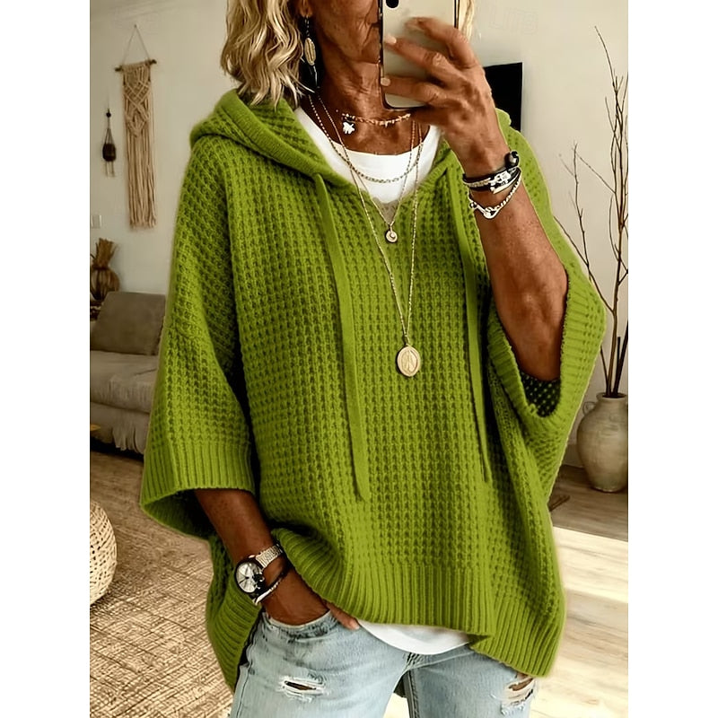 Maya | Relaxed Hooded Knit Top