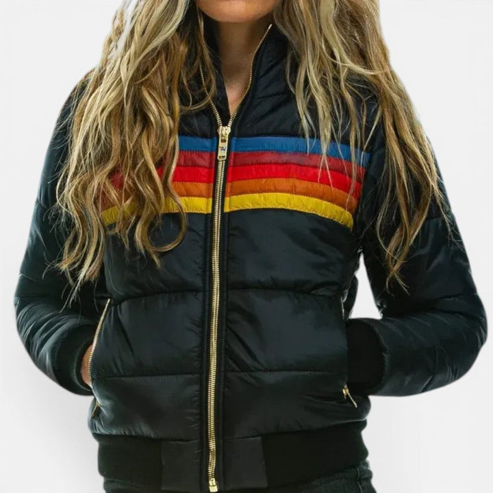 Riley | Retro Stripe Puffer Jacket
