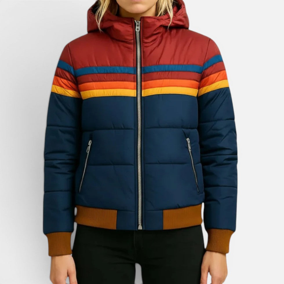 Riley | Retro Stripe Puffer Jacket