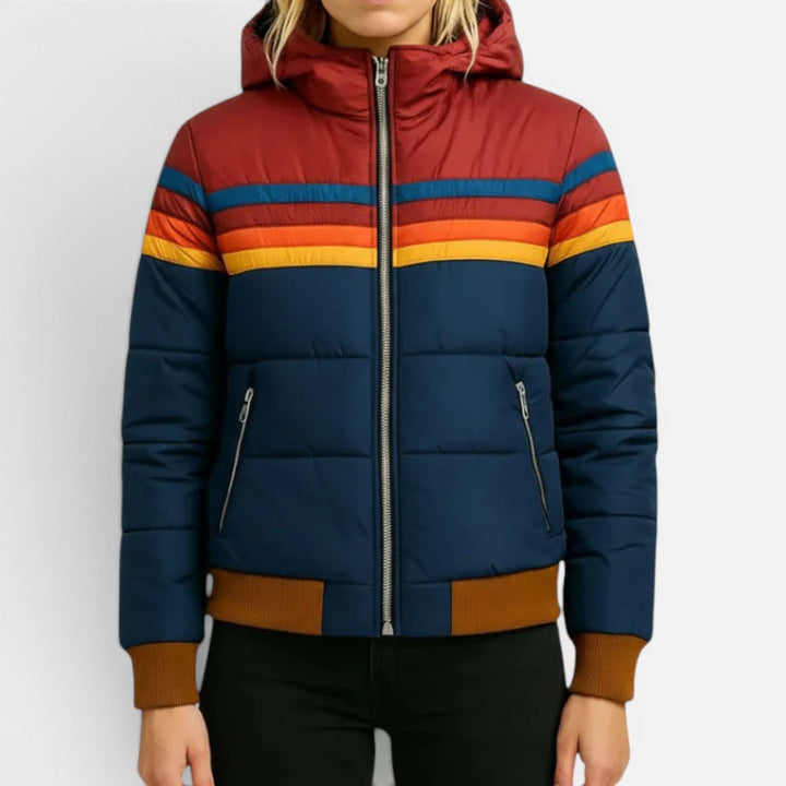 Riley | Retro Stripe Puffer Jacket
