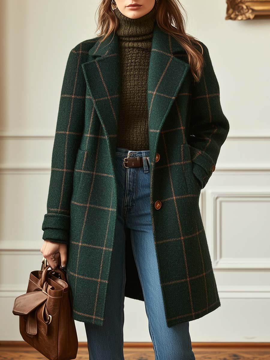 Caroline | Plaid Longline Coat