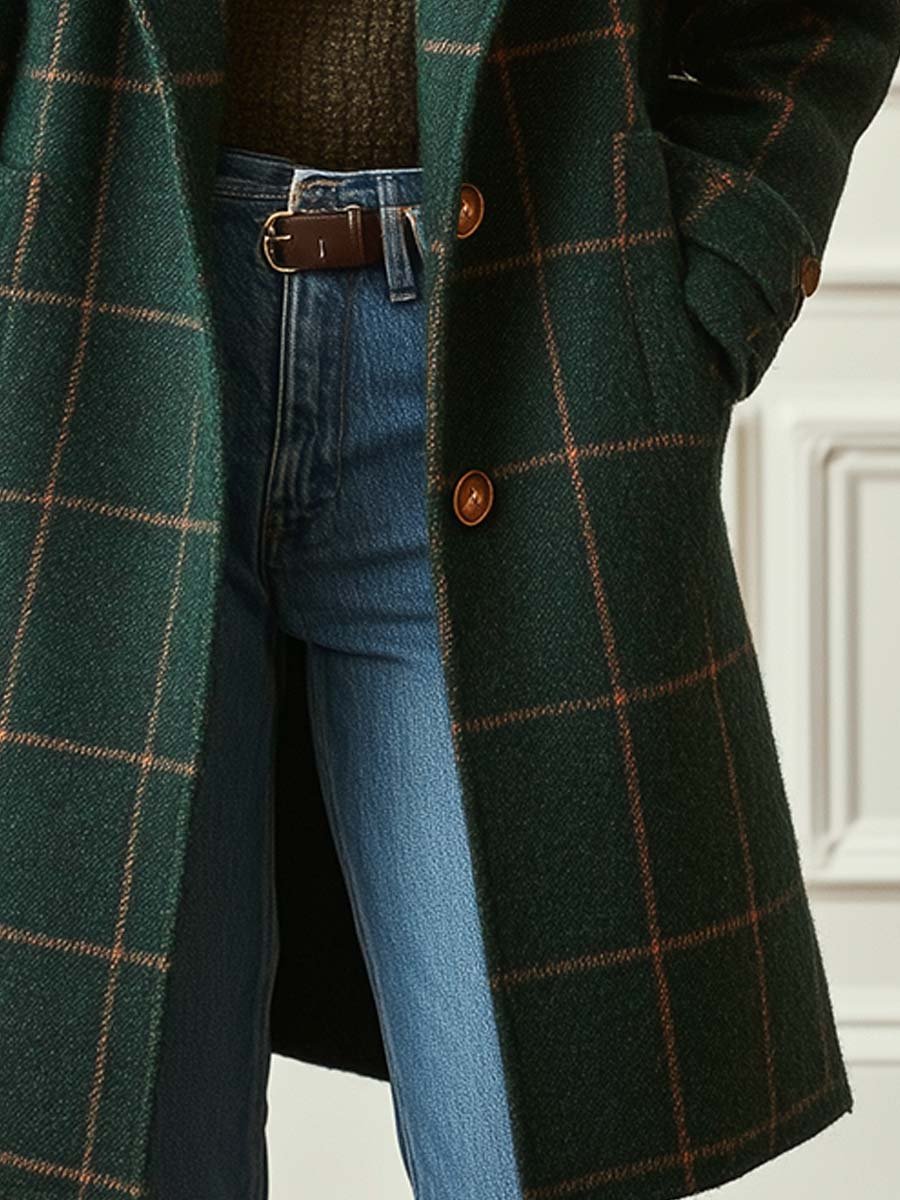 Caroline | Plaid Longline Coat