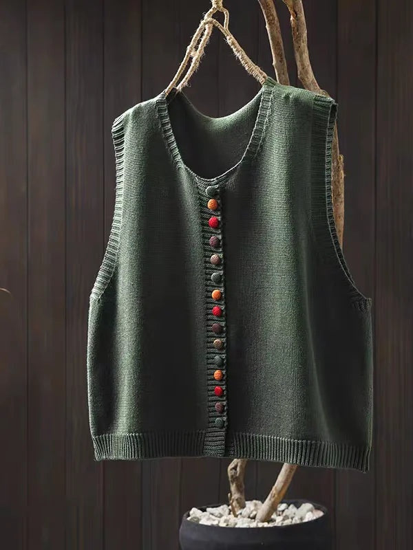 Carol | Classic Button-Front Knit Vest