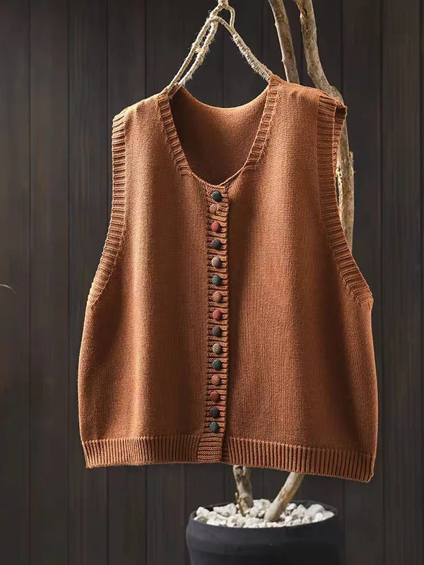 Carol | Classic Button-Front Knit Vest