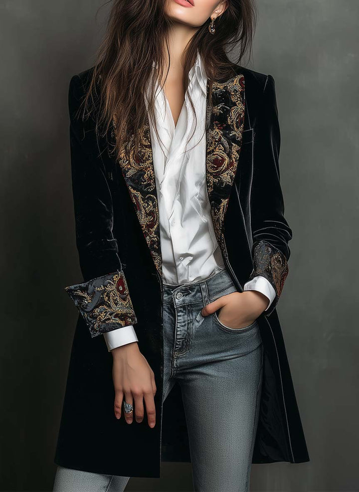 Clarissa | Embroidered Velvet Blazer