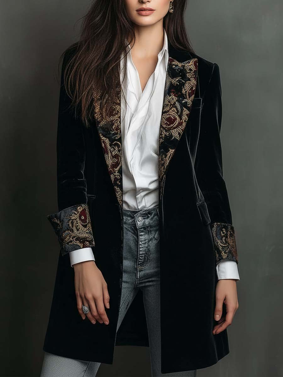 Clarissa | Embroidered Velvet Blazer