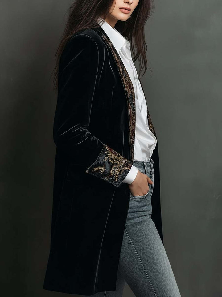 Clarissa | Embroidered Velvet Blazer