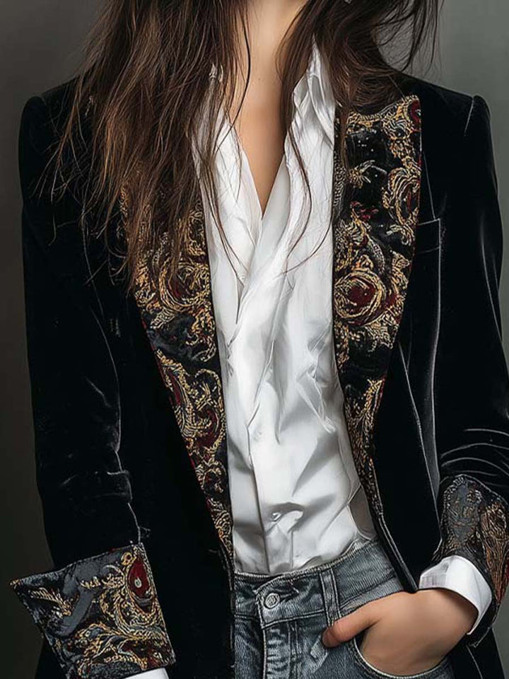 Clarissa | Embroidered Velvet Blazer