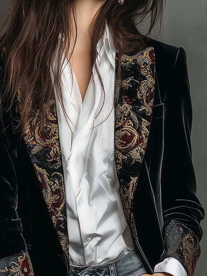Clarissa | Embroidered Velvet Blazer