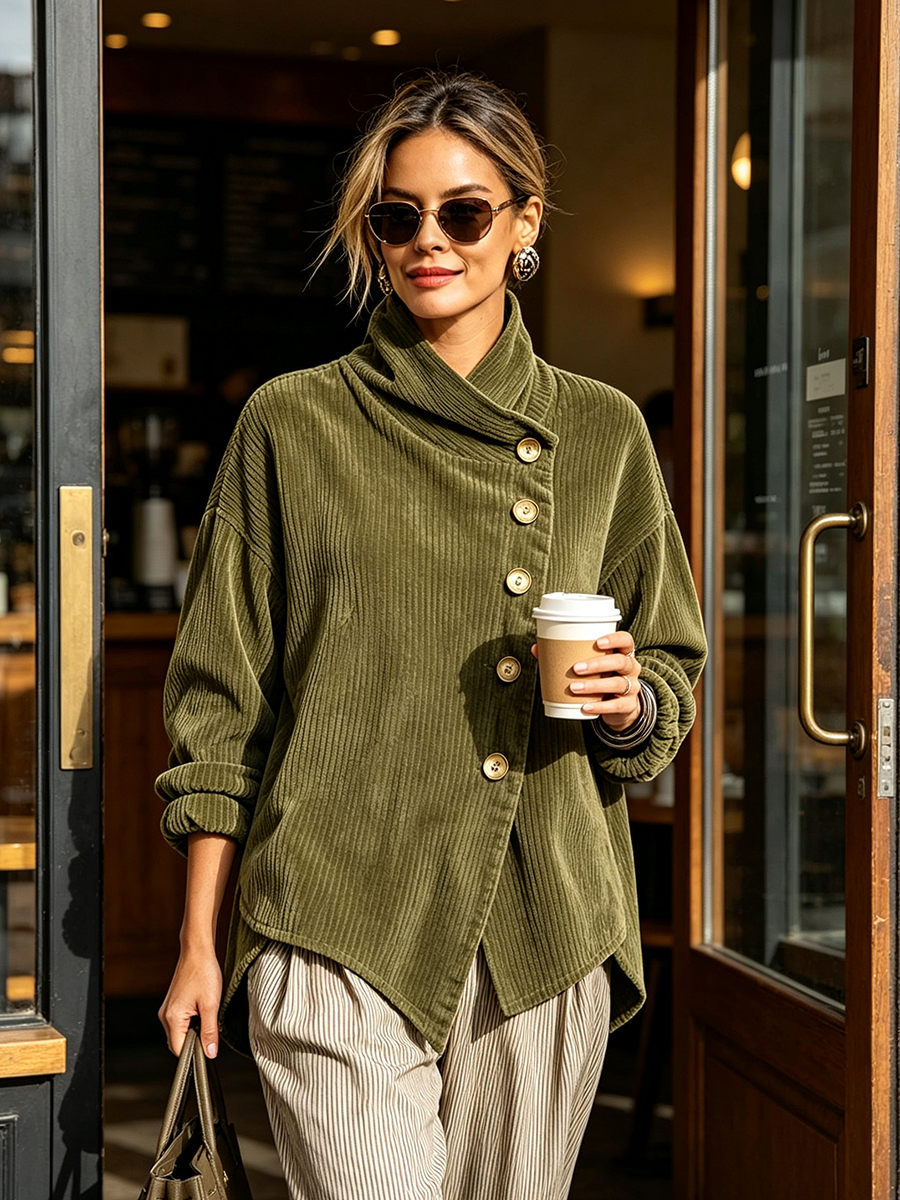 Valerie | Elegant Button-Up Corduroy Jacket