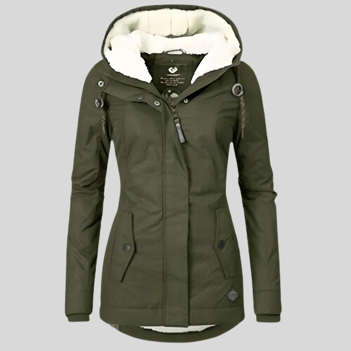 Rocío | Parka Impermeable Mujer con Capucha Forro Borreguito