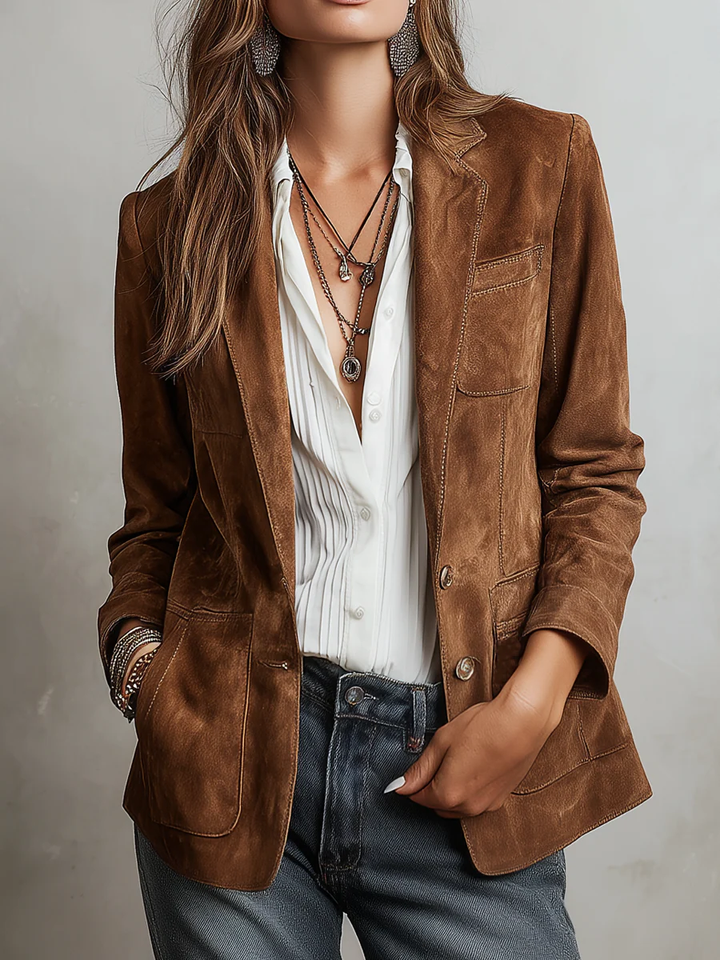 Cassandra | Suede Look Blazer