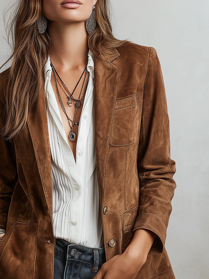 Cassandra | Suede Look Blazer