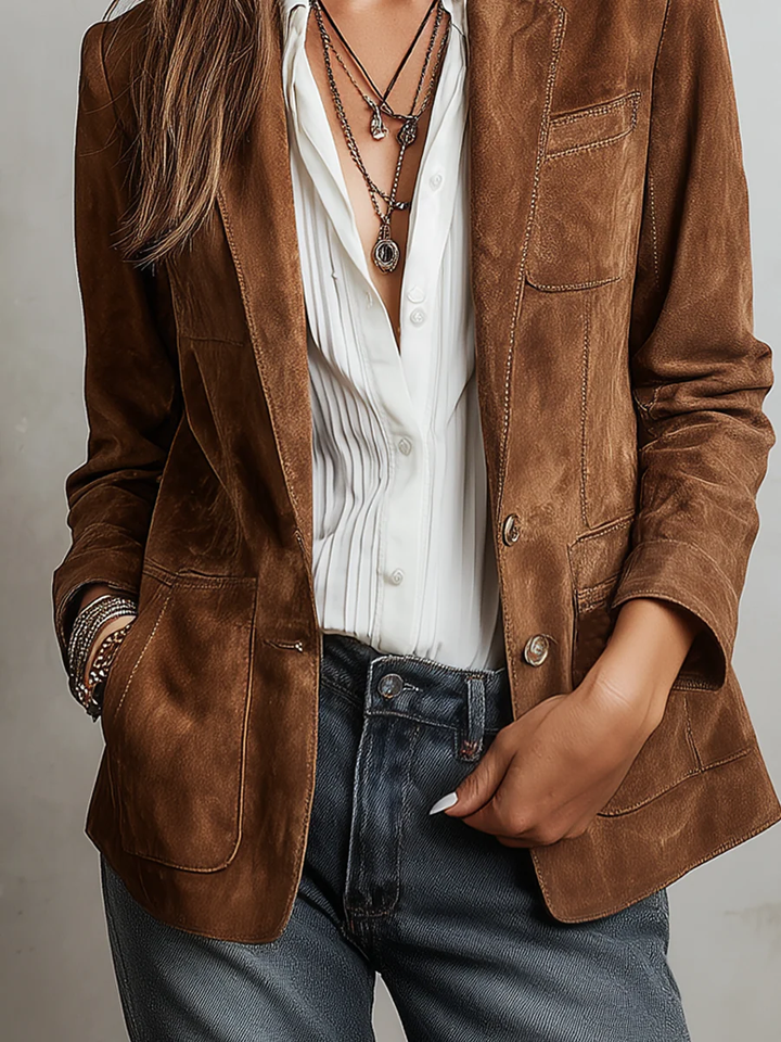 Cassandra | Suede Look Blazer