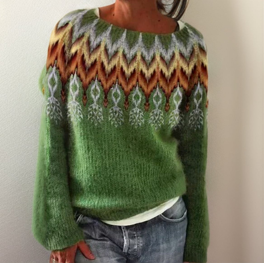 Victoria | Women's Fair Isle Geometric Pullover Knit Sweater