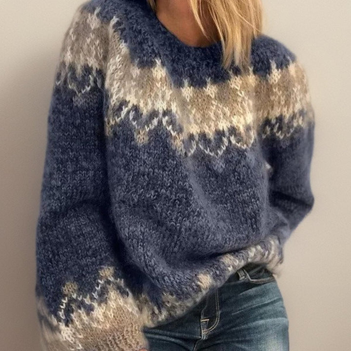 Luna | Women's Fair Isle Jacquard Pullover Knit Sweater