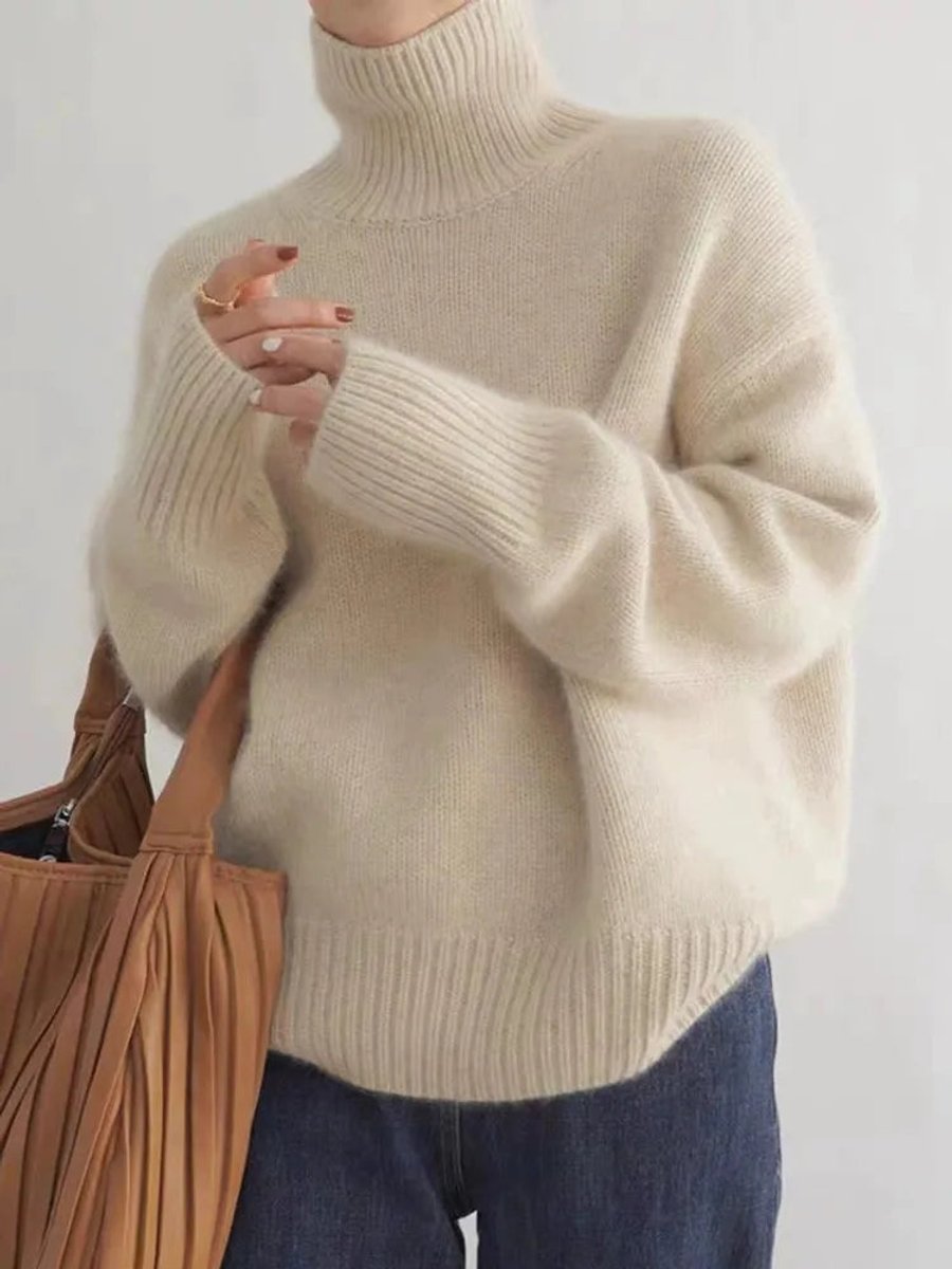 Harper | Women's Oversized Turtleneck Cashmere Knit Sweater