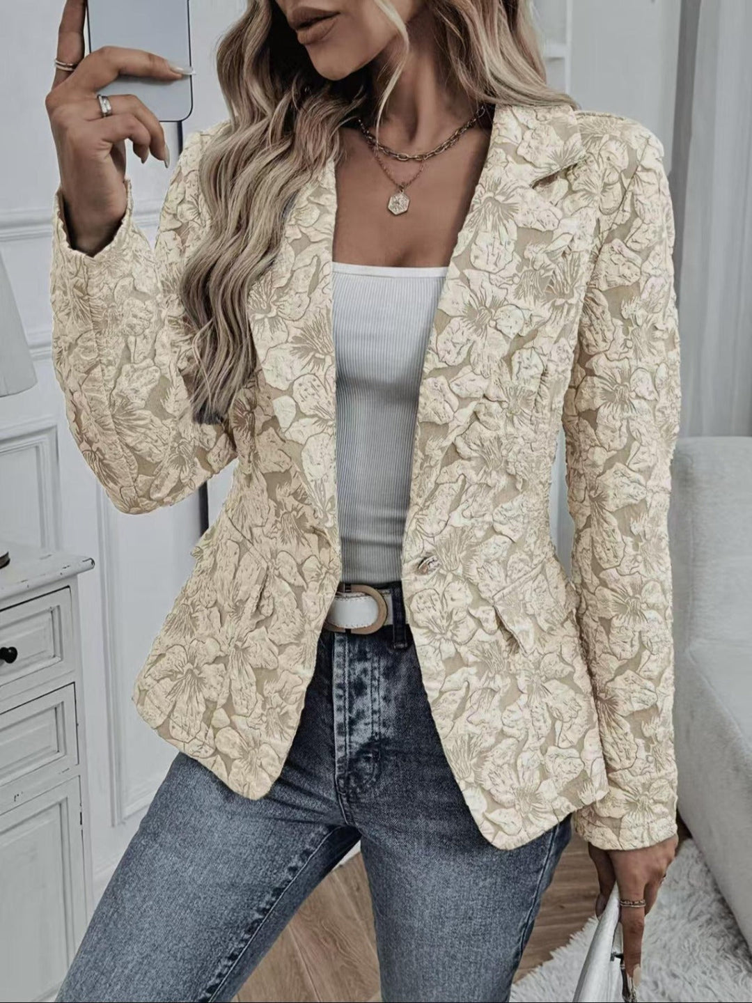 Loretta | Jacquard Statement Blazer